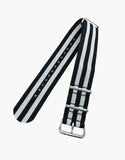 BOND Nylon N.A.T.O Style Black and White Watch Bands by LUX LUX