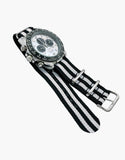 BOND Nylon N.A.T.O Style Black and White Watch Bands by LUX