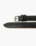 LUX Black Genuine leather watch strap Alligator Grain Slim Flat-matte LUX