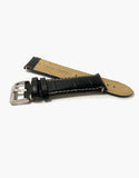 LUX Black Leather Alligator Grain padded Watch Bands LUX