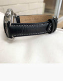 LUX Black Leather Alligator Grain padded Watch Bands LUX