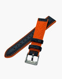 orange-black-white-Black-Alligator-Calf-Leather-and-High-Silicone-Hybrid-watch-bands-side-top