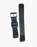 LUX Black PVC Rubber Diver Sports Watch Band Strap Seiko Style LUX