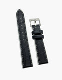 Black-Alligator-Calf-Leather-and-white-High-Silicone-watch-bands-straps-top