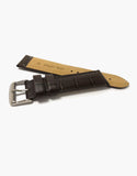 LUX Brown Genuine leather watch strap Alligator Grain Slim Flat-matte LUX
