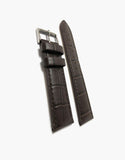 LUX Brown Genuine leather watch strap Alligator Grain Slim Flat-matte
