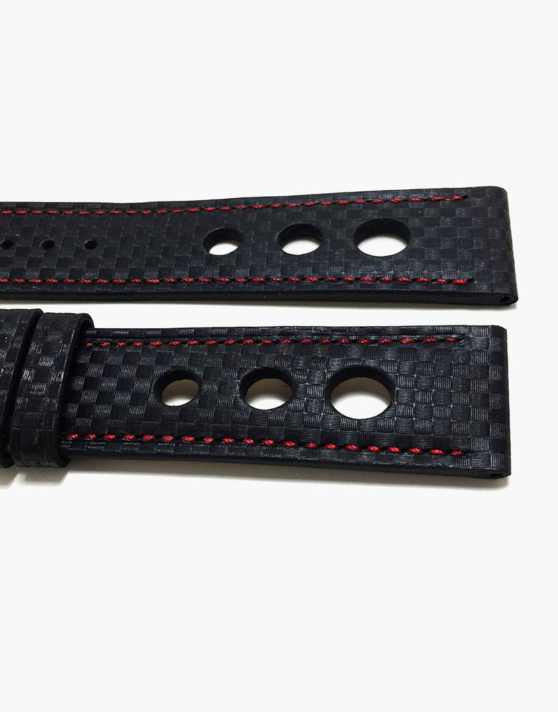 LUX Grand Prix Rally Carbon Fiber Black with Red Stitching LUX