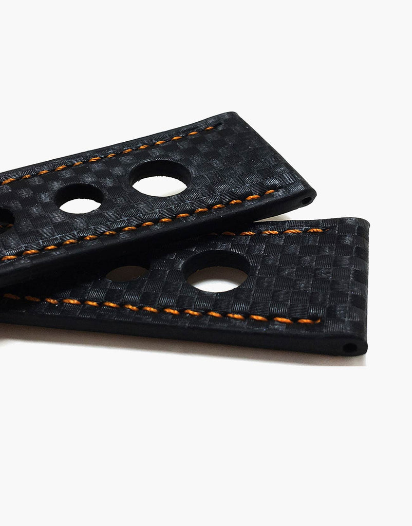 LUX Grand Prix Rally Carbon Fiber Black with Orange Stitching LUX