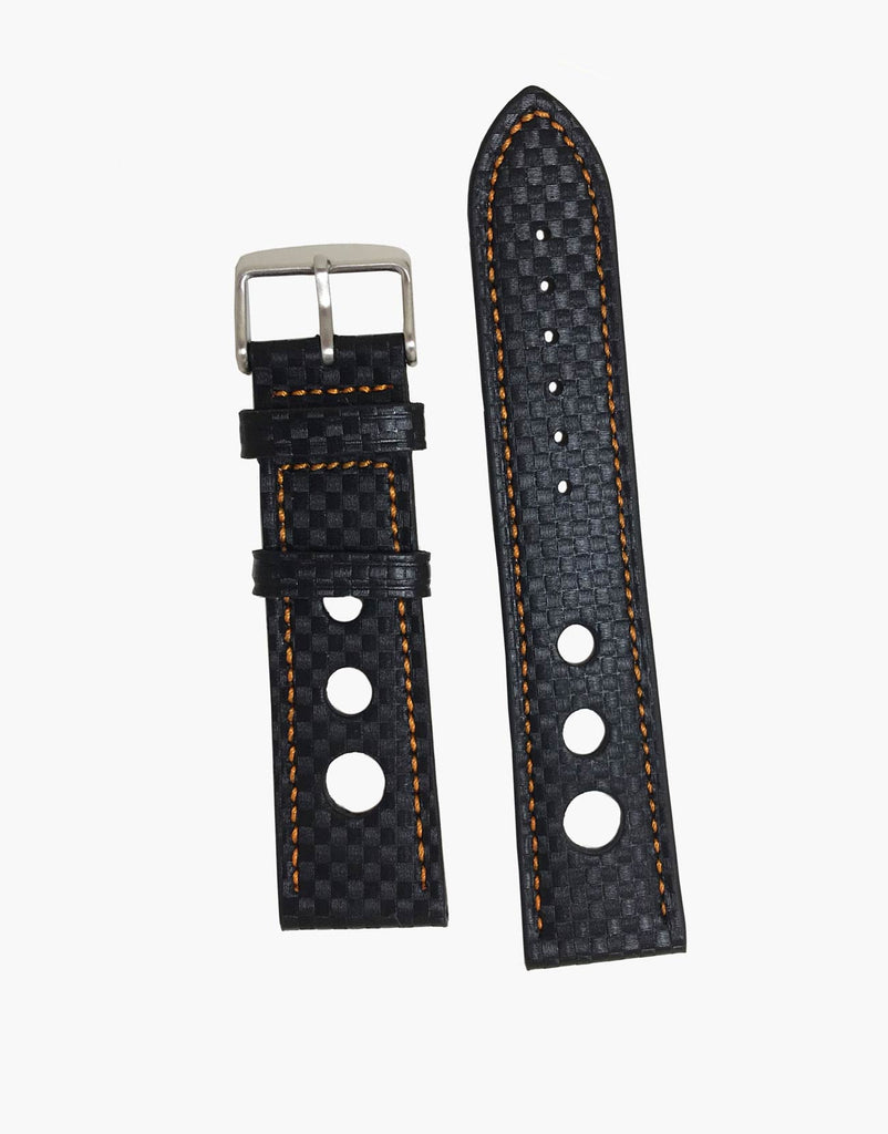 LUX Grand Prix Rally Carbon Fiber Black with Orange Stitching LUX
