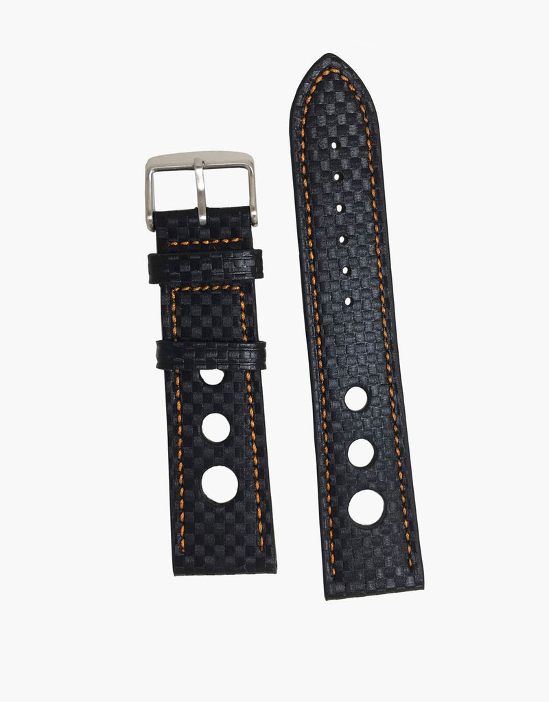 LUX Grand Prix Rally Carbon Fiber Black with Orange Stitching LUX