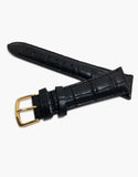 Hadley-Roma Black Genuine Alligator Grain Watch Strap