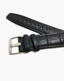 Hadley-Roma MS523 Black Matte Genuine Alligator Grain Watch Bands Hadley-Roma