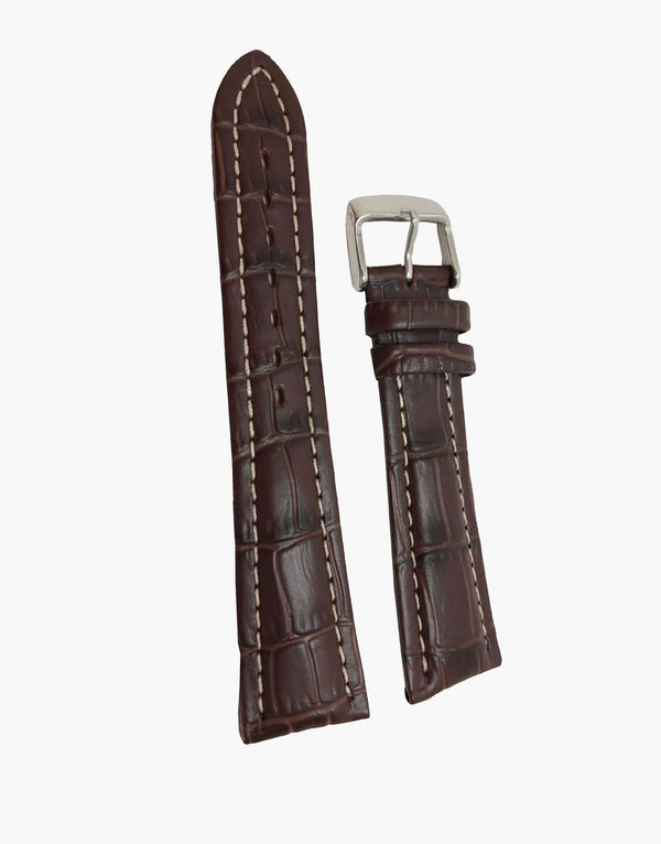 Hadley-Roma MS895 Brown Alligator Grain Leather Watch Band-Water Resistant Hadley-Roma