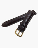 Hadley-Roma MS835 Brown Genuine CalfSkin Alligator Grain Watch Band Golden buckle Hadley-Roma