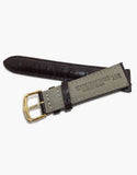 Hadley-Roma MS835 Brown Genuine CalfSkin Alligator Grain Watch Band Golden buckle Hadley-Roma