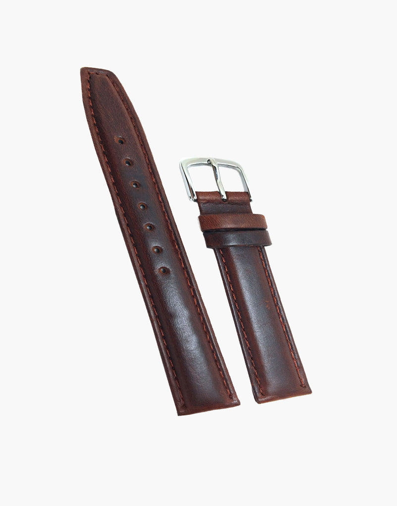 Brown Short Hadley-Roma MS881 Italian Calfskin Oil tanned leather watch bands Hadley-Roma