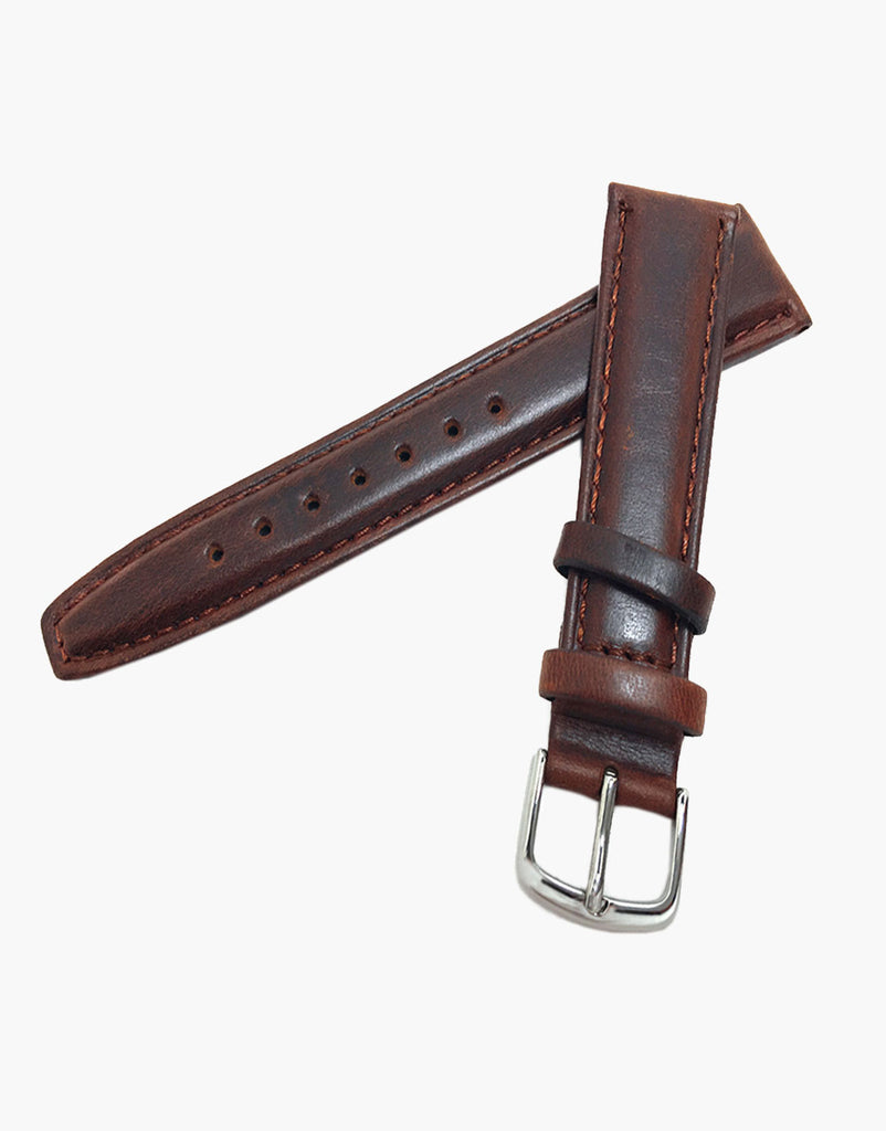 Brown Short Hadley-Roma MS881 Italian Calfskin Oil tanned leather watch bands Hadley-Roma
