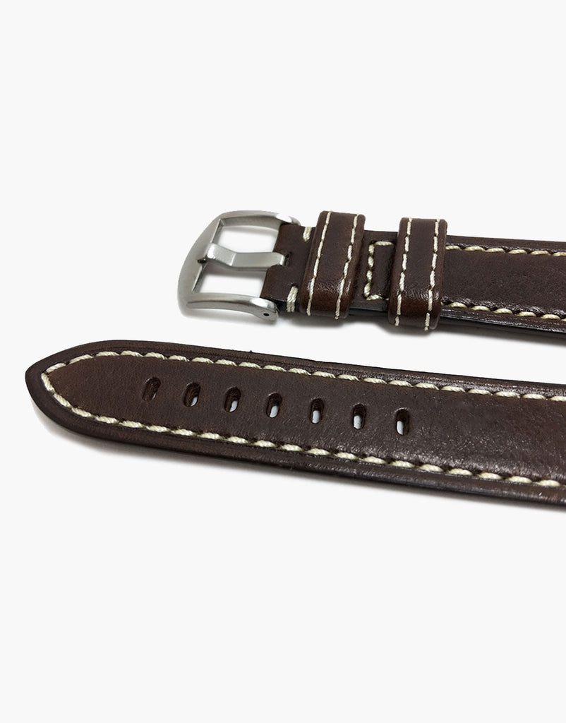 Hadley Roma MS2040 Brown Leather - White-Stitching Hadley-Roma