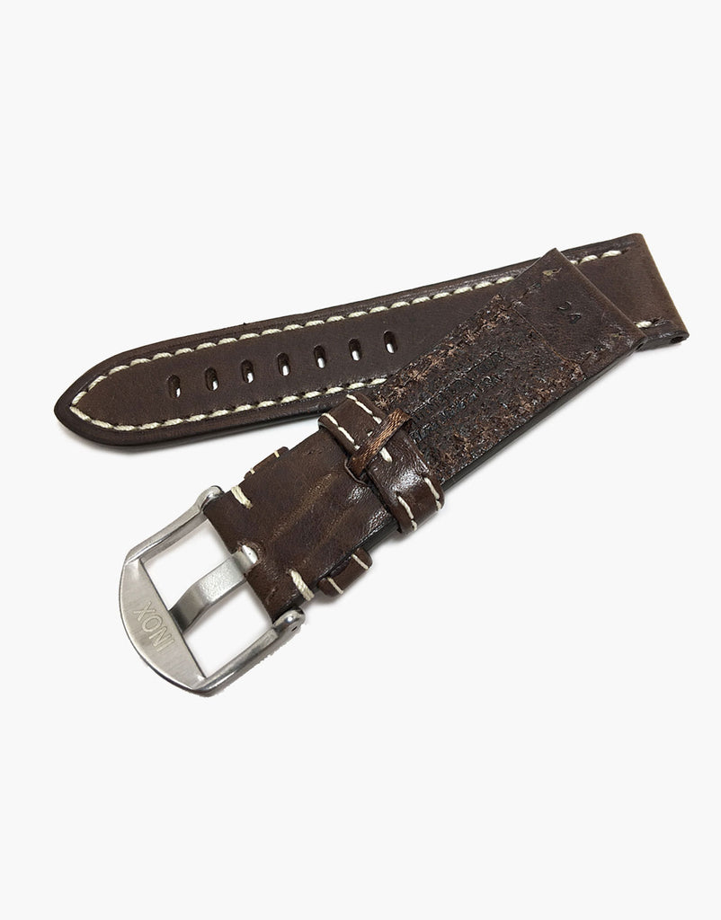 Hadley Roma MS2040 Brown Leather - White-Stitching Hadley-Roma