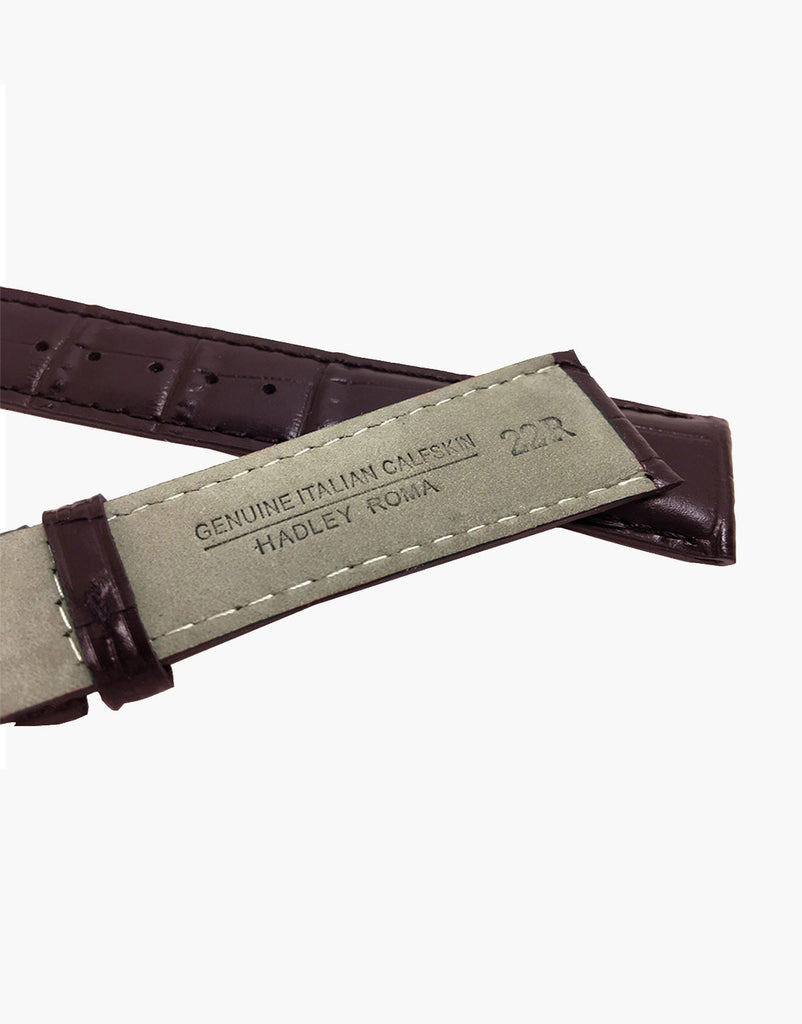 Hadley-Roma MS837 Genuine Calf Skin Brown Alligator Grain Watch Band Hadley-Roma