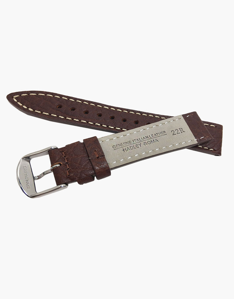 Hadley-Roma Shrunken Buffalo Grain Leather Watch Bands MS894 Brown Hadley-Roma