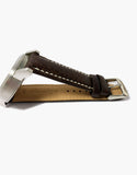 LUX Italian Brown Buffalo Milano Padded Watch Band W/white Stitching LUX