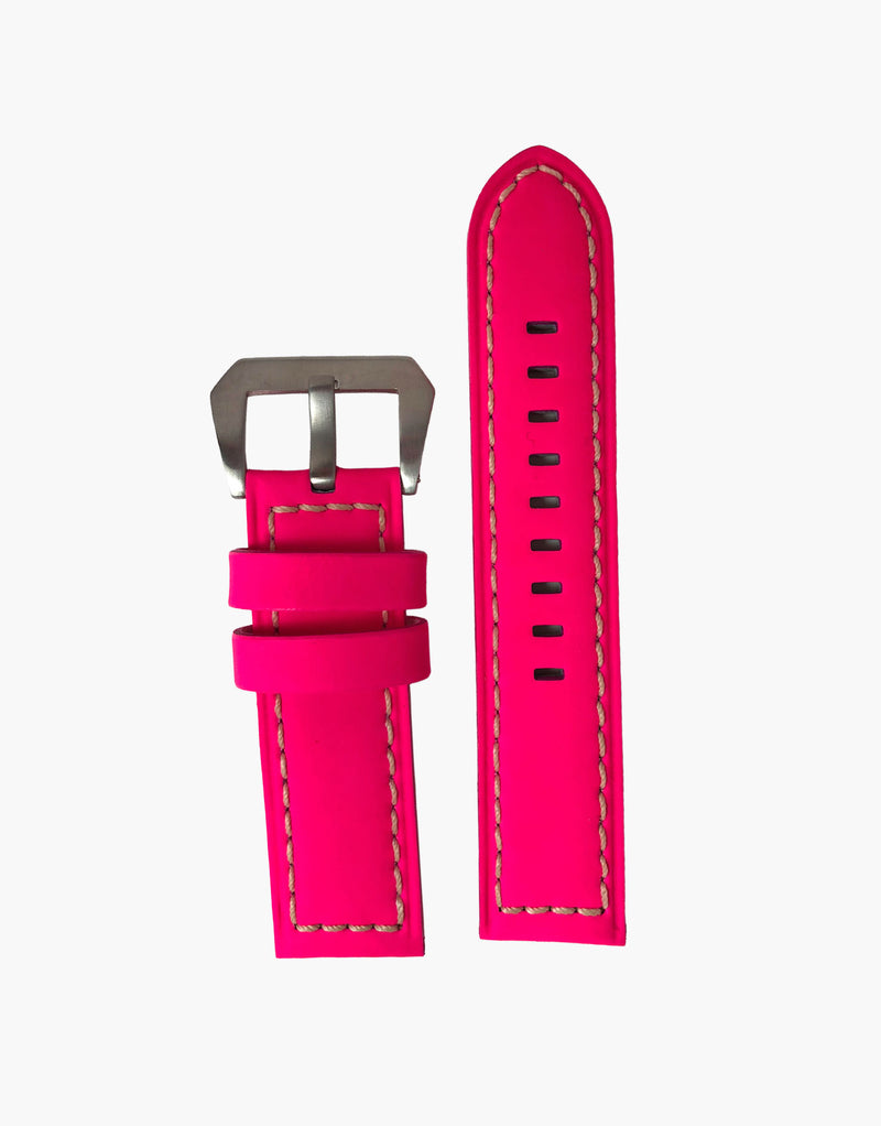 LUX Italian Calf Leather Calypso Pink Fluorescence Watch Strap LUX