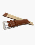 LUX Light Brown Buffalo Grain Padded Watch Band w/ White Stitching LUX