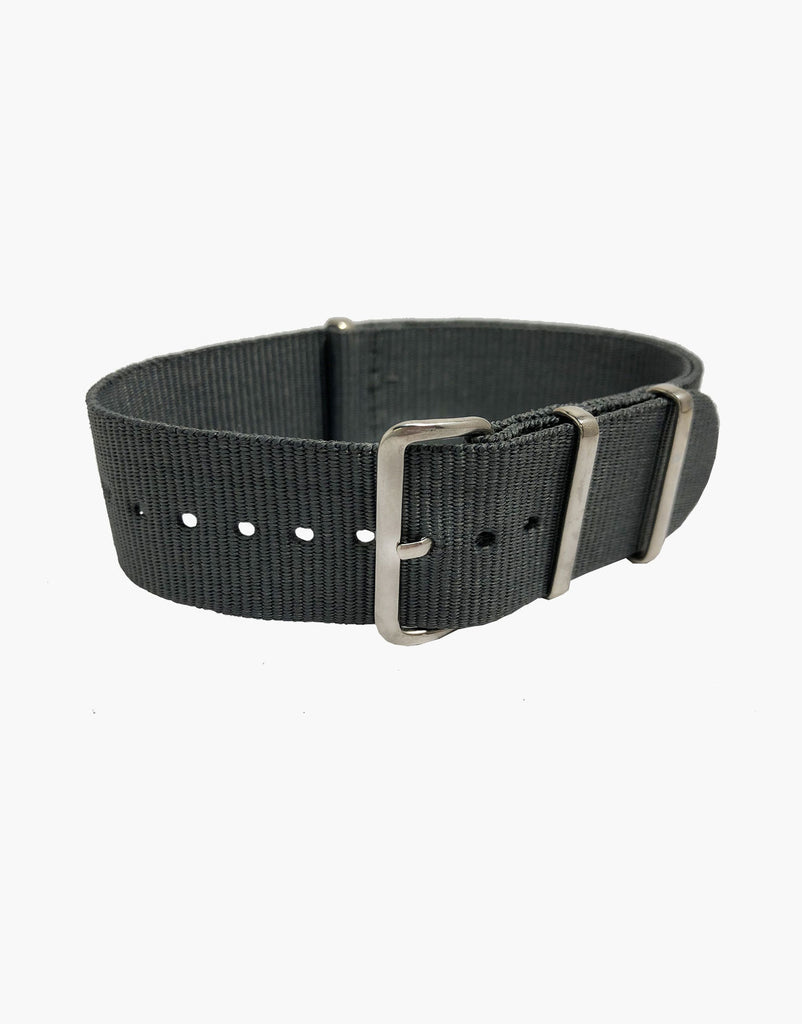 NATO Style Grey Nylon Strap with Stainless Steel by LUX LUX