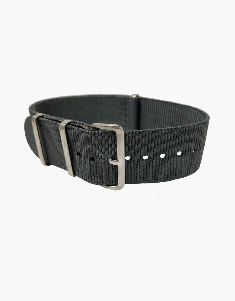 NATO Style Grey Nylon Strap with Stainless Steel by LUX LUX