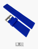 LUX Silicone Rubber Dive Watch Strap Blue Flat