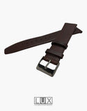 LUX Smooth Dark Brown Short Flat Leather Watch Strap Band  Movado Style LUX