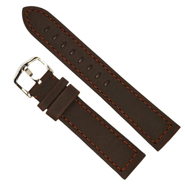 Hirsch Terra Brown Artisan Calf Leather Watch Band Hirsch