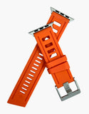 Silicon-Rubber- for- Apple®- Watch-isofrene-style -orange-watch-strap-side