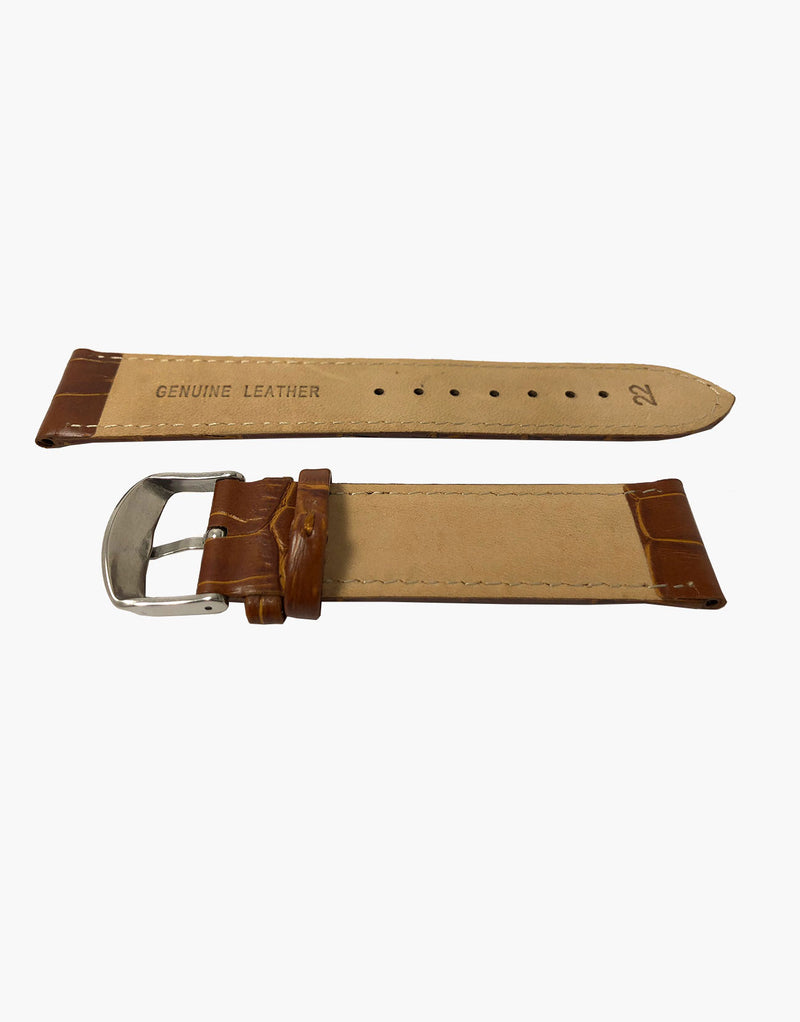 LUX Alligator Grain Tan-Light Brown Leather Watch Bands LUX