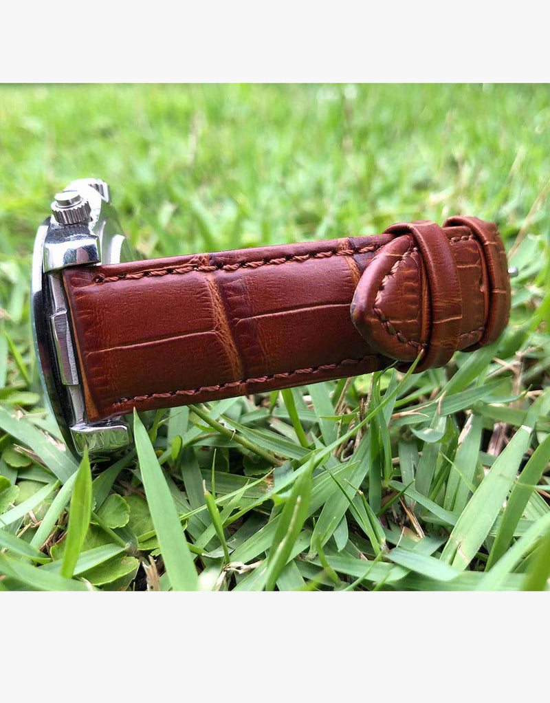 luxury-Alligator-Grain-Tan-Brown-Leather-Watch-Strap