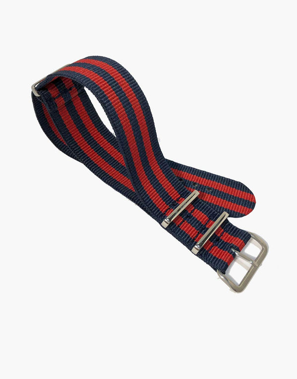 BOND Nylon N.A.T.O Blue and Red Military style Straps Watch Strap by LUX LUX