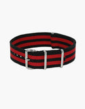 BOND Nylon N.A.T.O Red and Black Watch Straps by LUX LUX