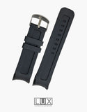 LUX Smooth Silicone Rubber Dive Watch Strap with Curved End LUX