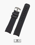 LUX Smooth Silicone Rubber Dive Watch Strap with Curved End LUX