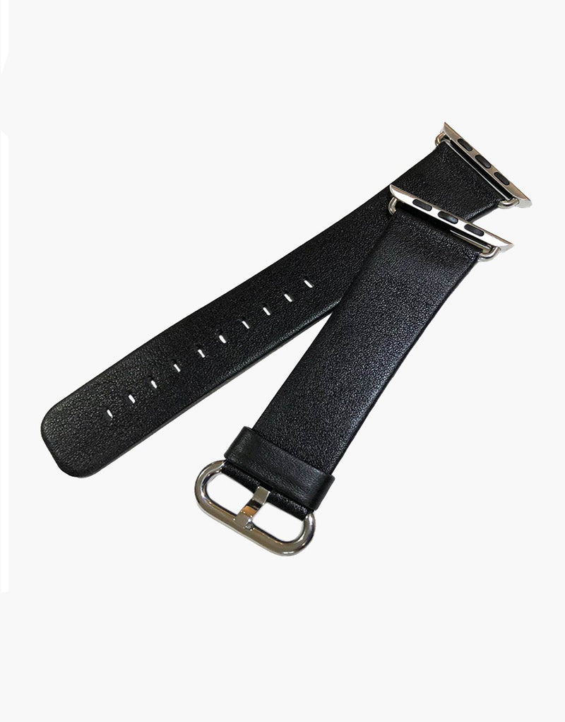 Black iWatch Style Watch Straps by LUX Genuine Smooth Calf leather LUX
