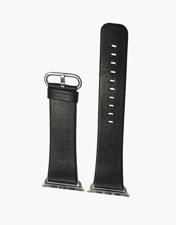 Black iWatch Style Watch Straps by LUX Genuine Smooth Calf leather LUX