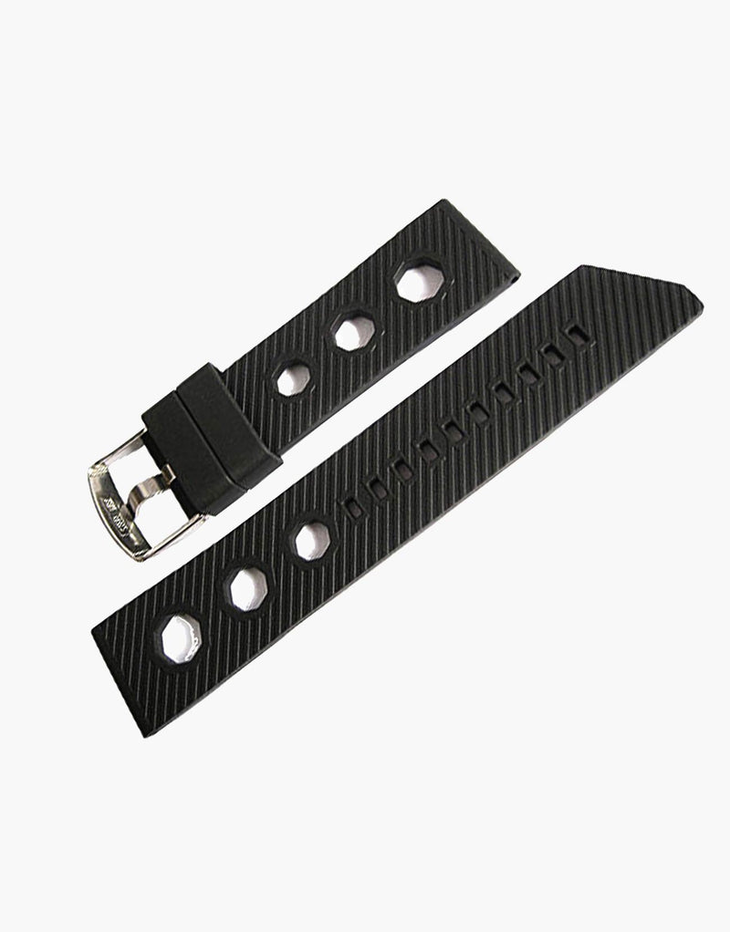 Bonetto Cinturini 321 Rubber Dive Watch Band Made in Italy Black strap Bonetto Cinturini