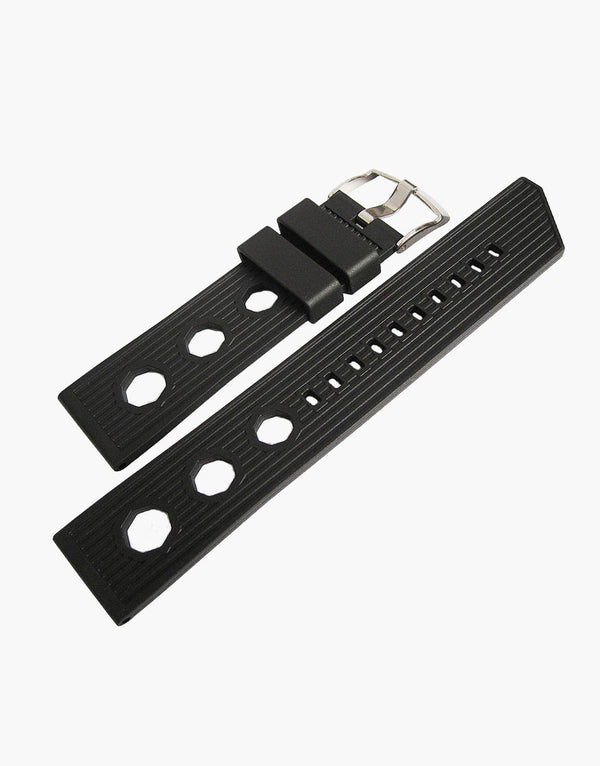 Bonetto Cinturini 321 Rubber Dive Watch Band Made in Italy Black strap Bonetto Cinturini