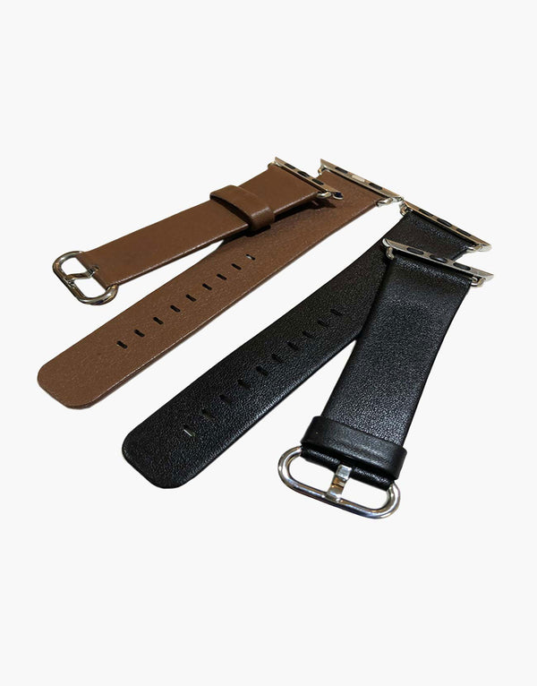 Brown Apple® Watch Style Watch Straps luxury Smooth Calf leather LUX