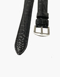 LUX Crocodile Grain Leather Black Watch Band Strap LUX