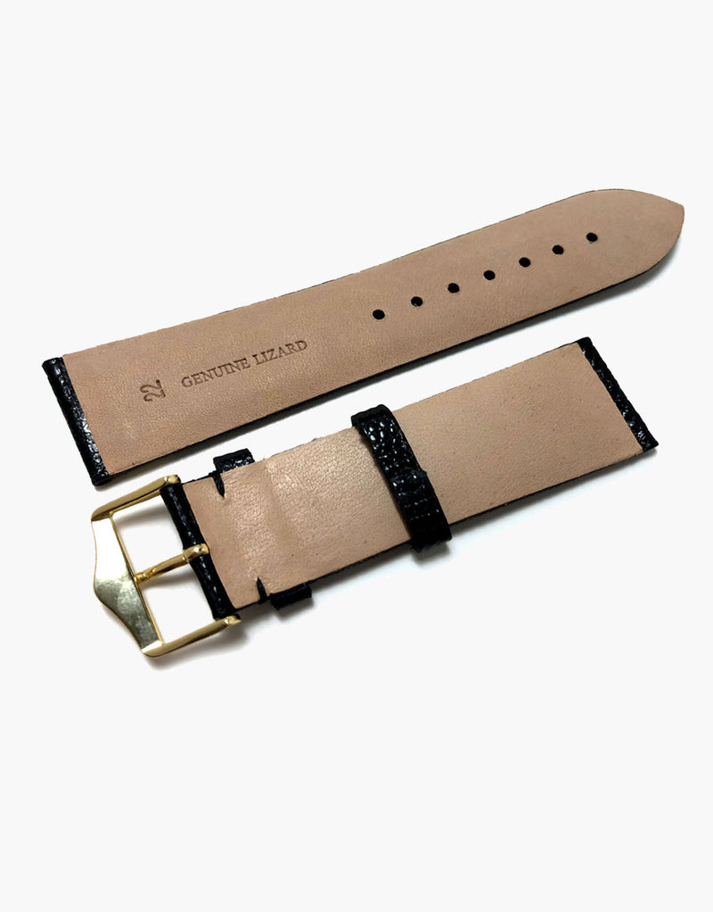 Genuine Lizard Black High-Shiny skin Watch Bands by LUX LUX