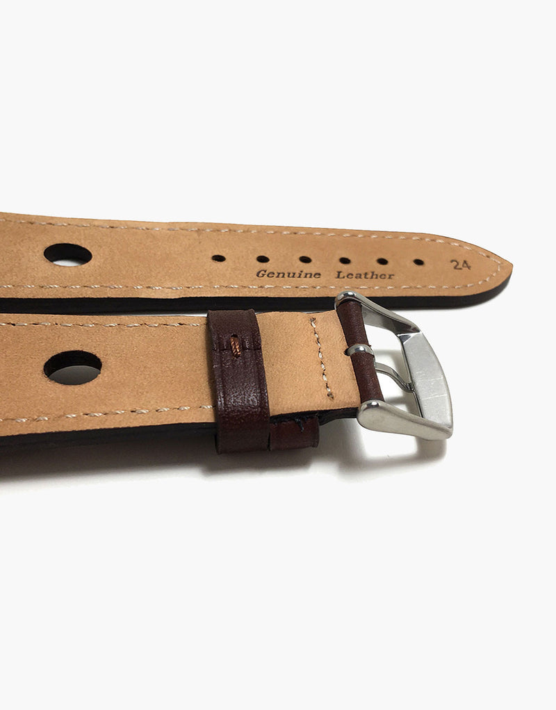 LUX Grand Prix Rally Calf Leather Strap Brown with Brown Stitching LUX