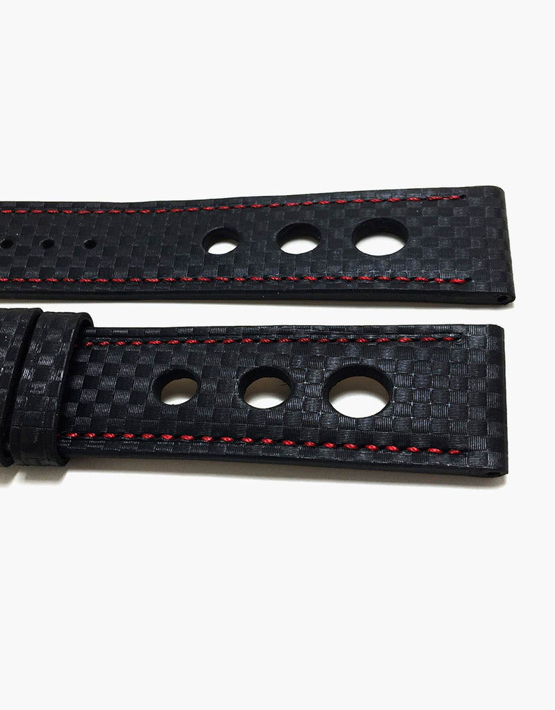 LUX Grand Prix Rally Carbon Fiber Black with Red Stitching LUX
