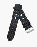 LUX Grand Prix Rally Carbon Fiber Black with Orange Stitching LUX